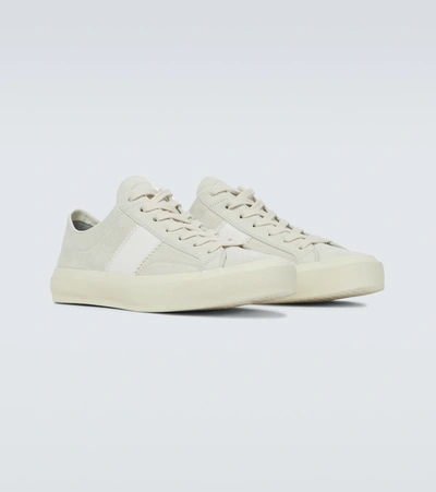 Tom Ford Off-white Nylon Cambridge Low-top Sneakers In White Beige Ivory