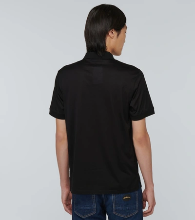 Shop Alexander Mcqueen Skull Cotton Polo Shirt In Black