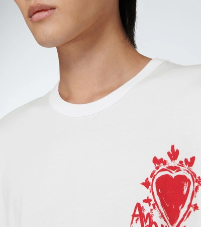 Shop Alexander Mcqueen Heart Printed T-shirt In White