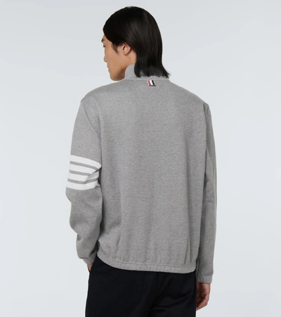 Shop Thom Browne 4-bar Half-zipped Sweatshirt In Grey