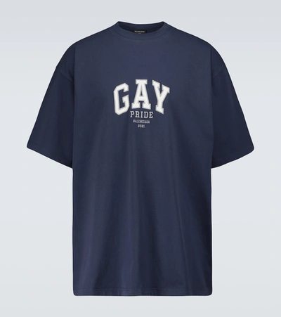 Shop Balenciaga Pride Boxy T-shirt In Blue