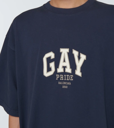 Shop Balenciaga Pride Boxy T-shirt In Blue