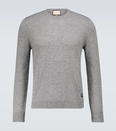 Shop Gucci Gg Cashmere Sweater In Grey