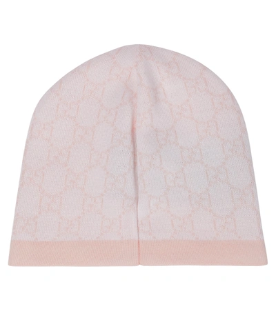 Gucci Pink Logo-print Wool Beanie 2-8 Years M In Pink
