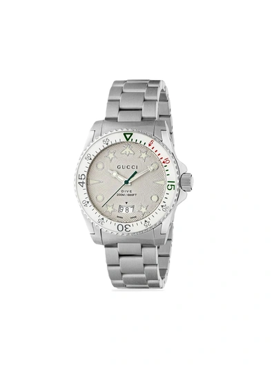 Shop Gucci Dive 40mm In Weiss