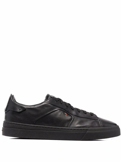 Shop Santoni Panelled Low-top Sneakers In Schwarz