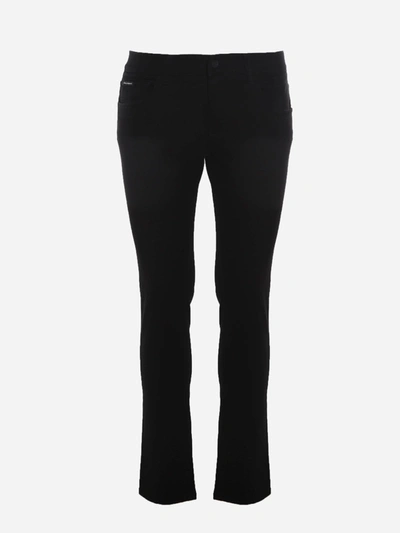 Shop Dolce & Gabbana Skinny Stretch Cotton Jeans In Black