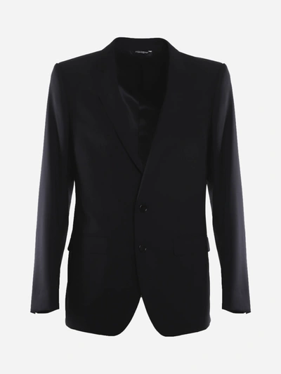 Shop Dolce & Gabbana Suit Made Of Virgin Wool In Blue