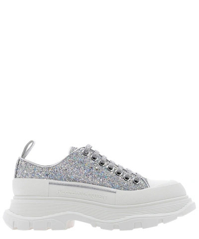 Shop Alexander Mcqueen Tread Slick Glitter Sneakers In Silver