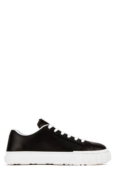 Shop Miu Miu Logo Platform Sneakers In Black