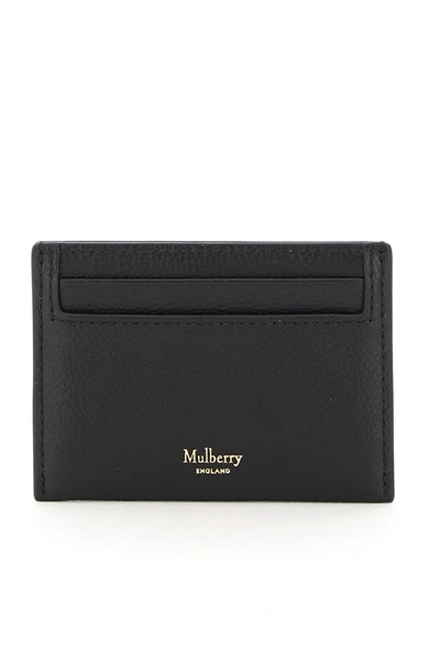 Shop Mulberry Logo Embossed Cardholder In Black