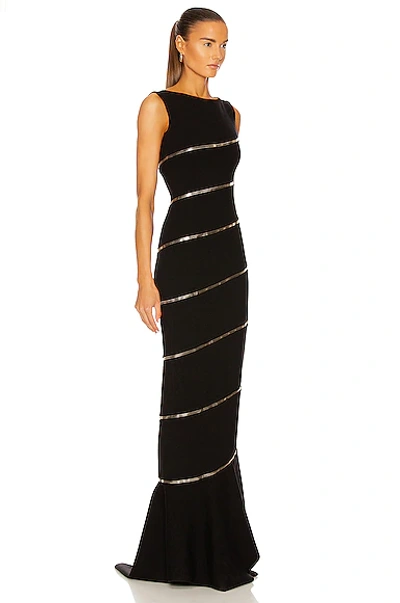 Alaïa Edition Zip Asymmetric Body Sculpting Dress In Noir