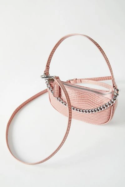 Shop Urban Outfitters Baby Baguette Faux Leather Crossbody Bag In Rose