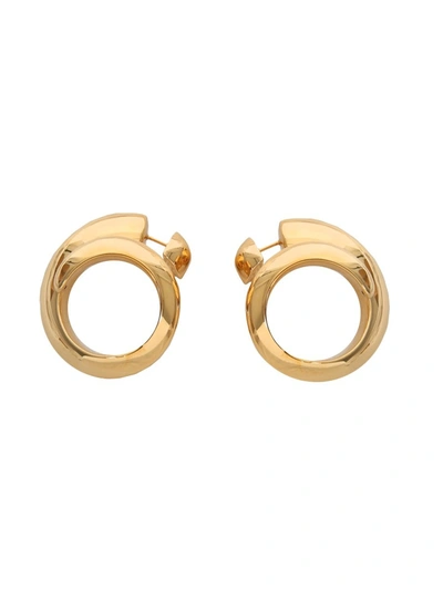Shop Bottega Veneta Spiral Earrings In Gold