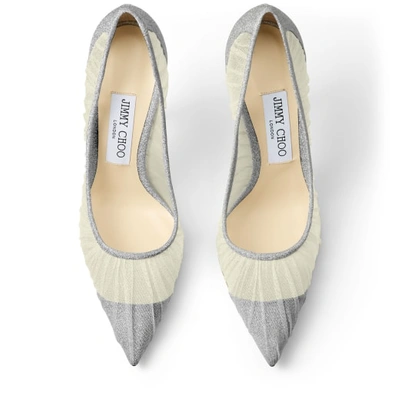 Shop Jimmy Choo Love 100 In Ivory/silver