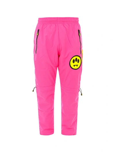 Shop Barrow Smiley Printed Straight Leg Track Pants In Pink