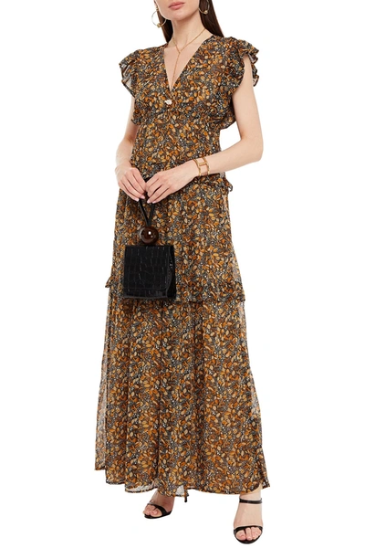 Samanta ruffled printed georgette maxi dress