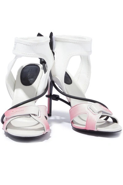 Shop Off-white Dégradé Leather And Neoprene Sandals In White
