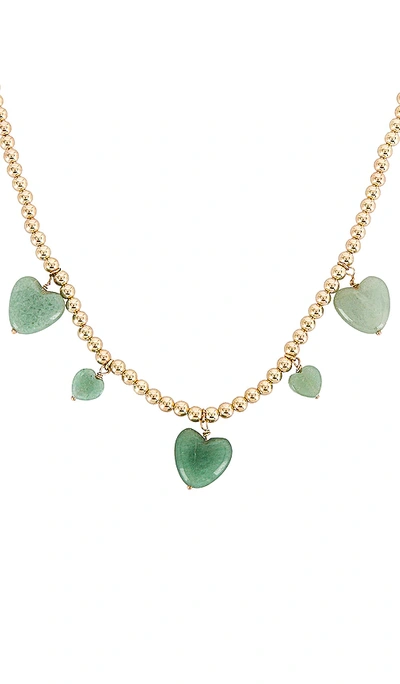 Shop Alexa Leigh Drops Of Love Necklace In Metallic Gold