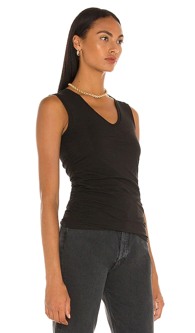 Shop Atm Anthony Thomas Melillo Ruched Sleeveless Tee In Black