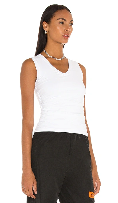Shop Atm Anthony Thomas Melillo Ruched Sleeveless Tee In White