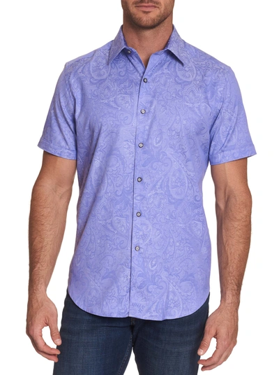 Shop Robert Graham Andretti Short Sleeve Shirt In Purple