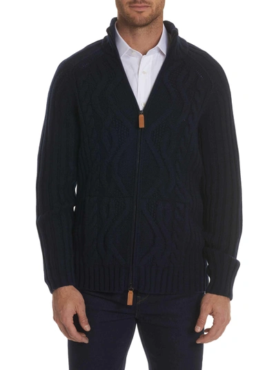 Shop Robert Graham R Collection Heaton Sweater Full Zip In Navy