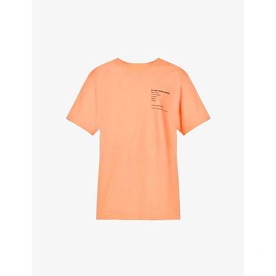 Shop Stussy Mens Peach Modern Leaders Branded Cotton-jersey T-shirt Xs
