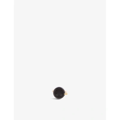 Shop Marni Sphere Gold-tone Brass And Resin Ring In Black