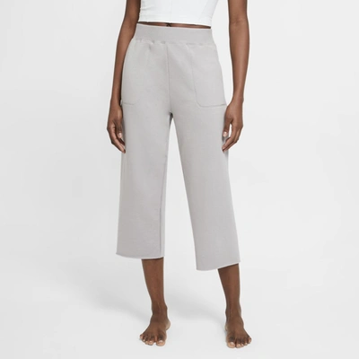 Shop Nike Women's  Yoga Luxe Cropped Fleece Pants In Grey