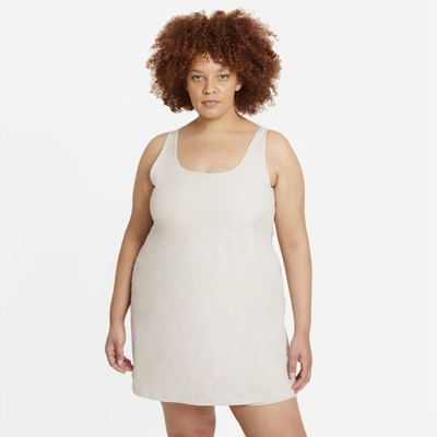 Shop Nike Women's Bliss Luxe Training Dress (plus Size) In Grey