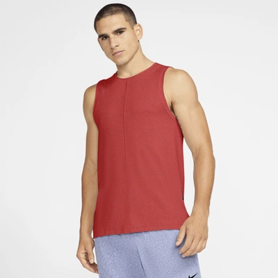 Shop Nike Yoga Men's Tank In Redstone,chile Red,black