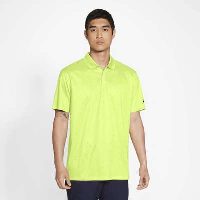 Shop Nike Dri-fit Victory Men's Printed Golf Polo In Light Lemon Twist,black