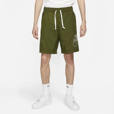 Shop Nike Sportswear Alumni Men's Woven Flow Shorts In Rough Green