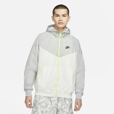 Shop Nike Sportswear Windrunner Men's Hooded Jacket In Sail,light Smoke Grey,light Lemon Twist,black