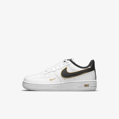 Shop Nike Force 1 Lv8 Little Kids' Shoes In White,metallic Gold,white,black