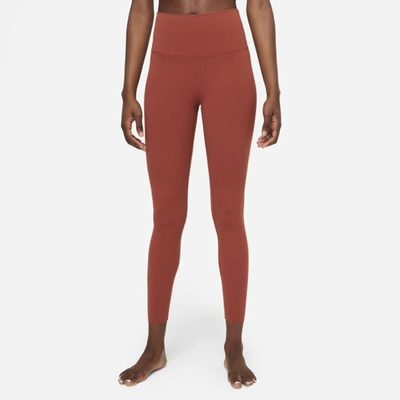 Shop Nike Women's  Yoga Dri-fit Luxe High-waisted 7/8 Infinalon Leggings In Red