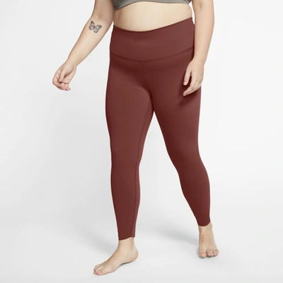 Shop Nike Women's  Yoga Luxe High-waisted 7/8 Infinalon Leggings (plus Size) In Red