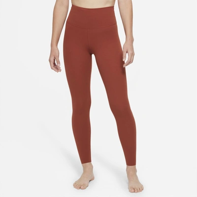 Shop Nike Yoga Luxe Women's High-waisted Leggings In Redstone,dark Pony