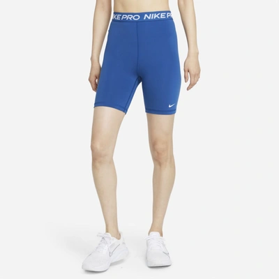 Shop Nike Pro 365 Women's High-rise 7" Shorts In Court Blue,white