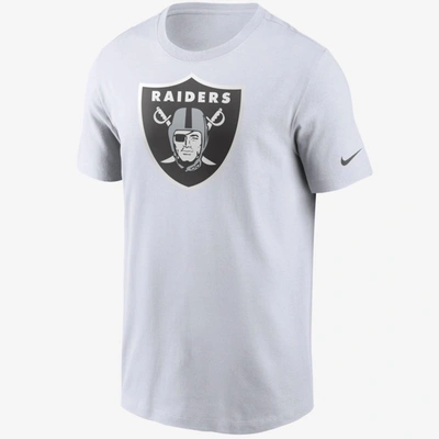 Shop Nike Men's Logo Essential (nfl Las Vegas Raiders) T-shirt In White