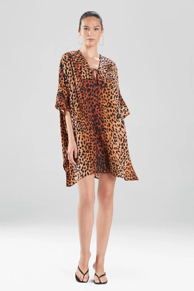 Shop Natori Wild Cheetah Cover-up Wrap Robe In Black