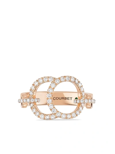 Shop Courbet 18kt Recycled Rose Gold Celeste Laboratory-grown Diamond Pavé Set Ring In Pink