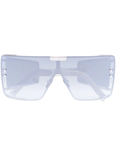 Shop Balmain Eyewear Wonder Boy Shield-frame Sunglasses In Silber