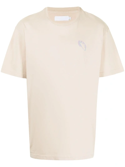 Shop Off Duty Slogan-print Cotton T-shirt In Nude
