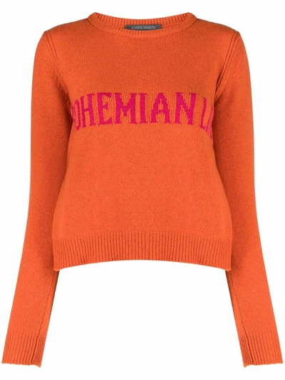 Shop Alberta Ferretti Intarsia-knit Jumper In Orange
