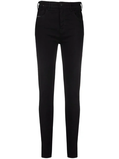 Shop Diesel Slandy High-rise Skinny-cut Jeans In Schwarz