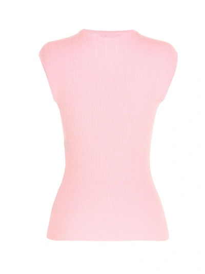 Shop Balmain Women's Pink Viscose Top