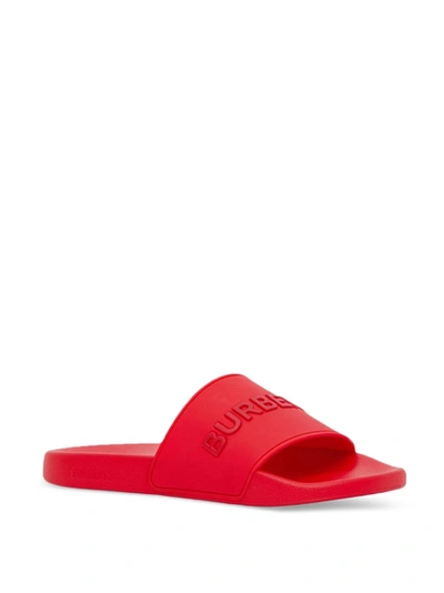 Shop Burberry Slider Sandal Bright Red