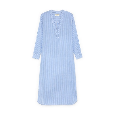 Shop Nili Lotan Raven Dress In Blue,white Stripe